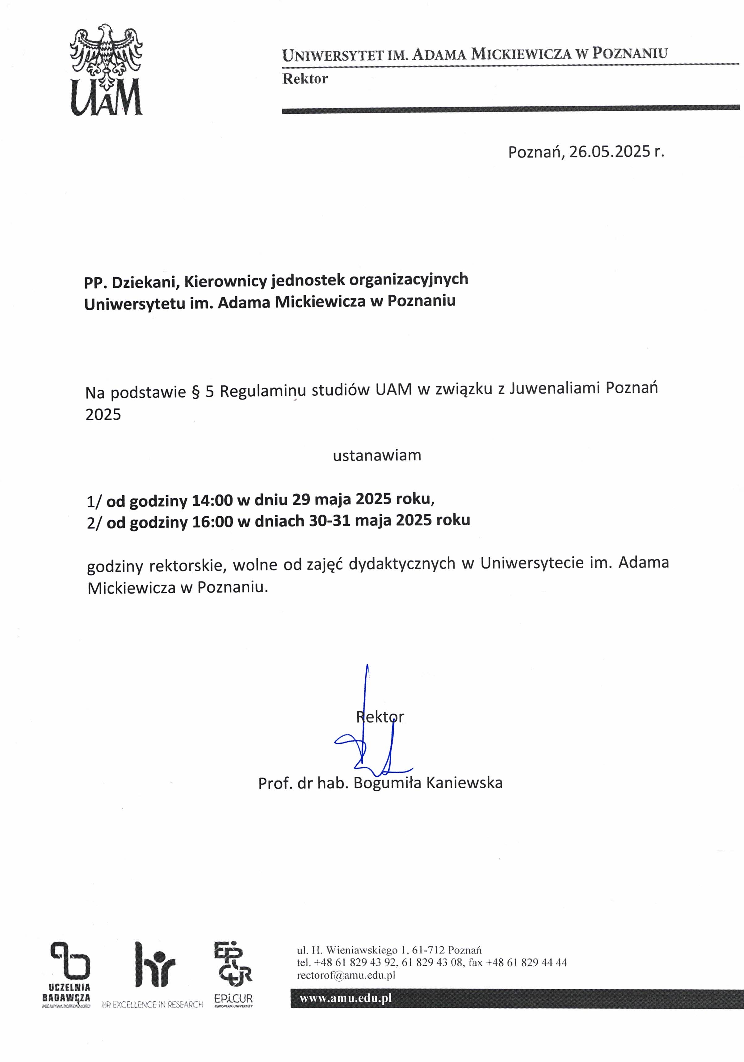 Godziny rektorskie Juwenalia 2025